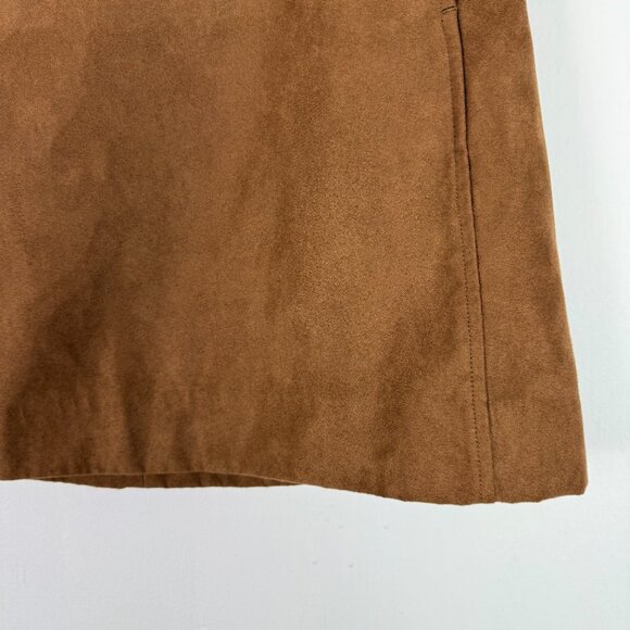 J. Crew Factory Faux-Suede Mini Skirt A-Line Fall Tan Size 6 EUC - Picture 4 of 9